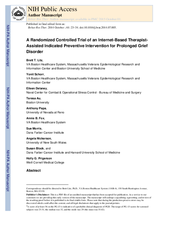 (PDF) A randomized controlled trial of an internet-based therapist ...
