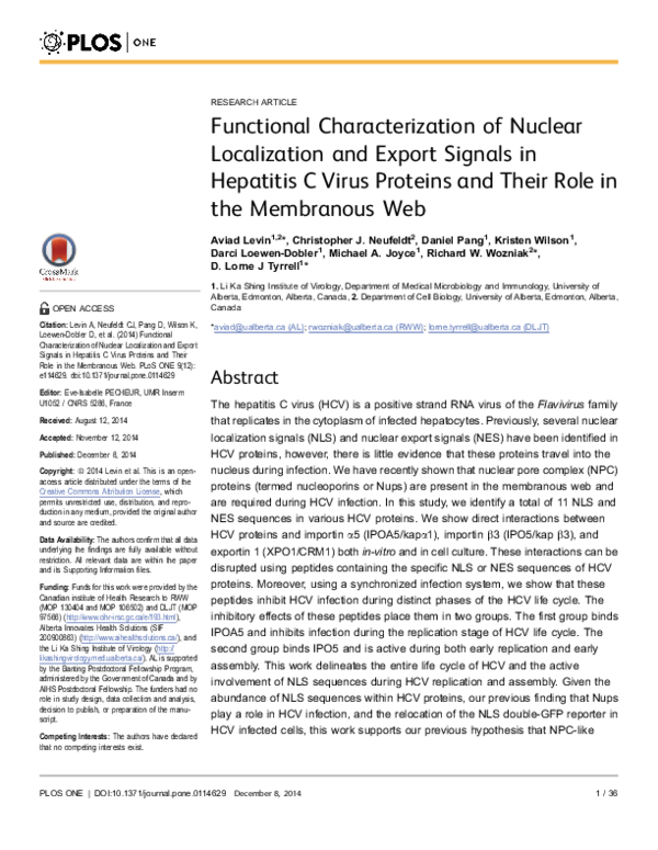 (PDF) Functional Characterization of Nuclear Localization and Export ...