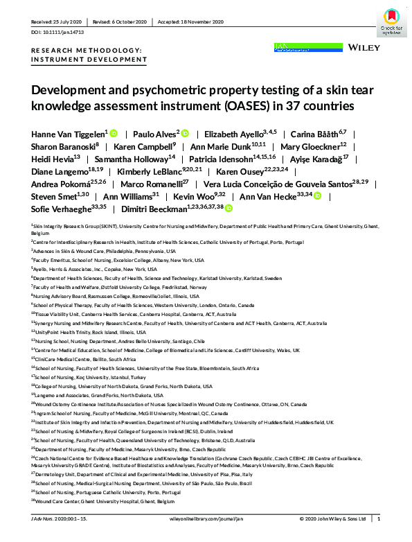 (PDF) Development and psychometric property testing of a Medical Device ...