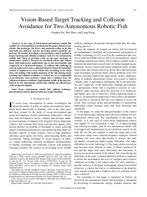 (PDF) Vision-Based Target Tracking and Collision Avoidance for Two ...