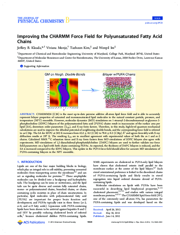 (PDF) Improving the CHARMM Force Field for Polyunsaturated Fatty Acid ...