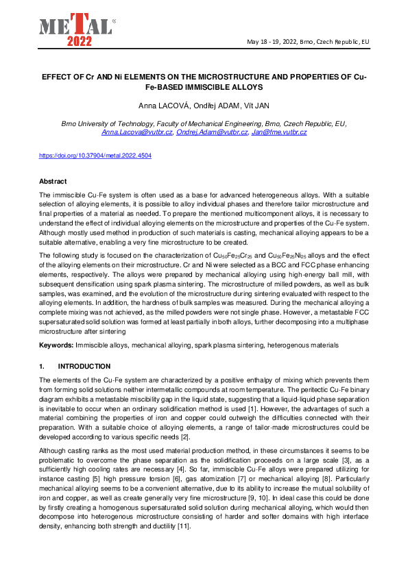 (PDF) Effect of CR and Ni Elements on the Microstructure and Properties ...
