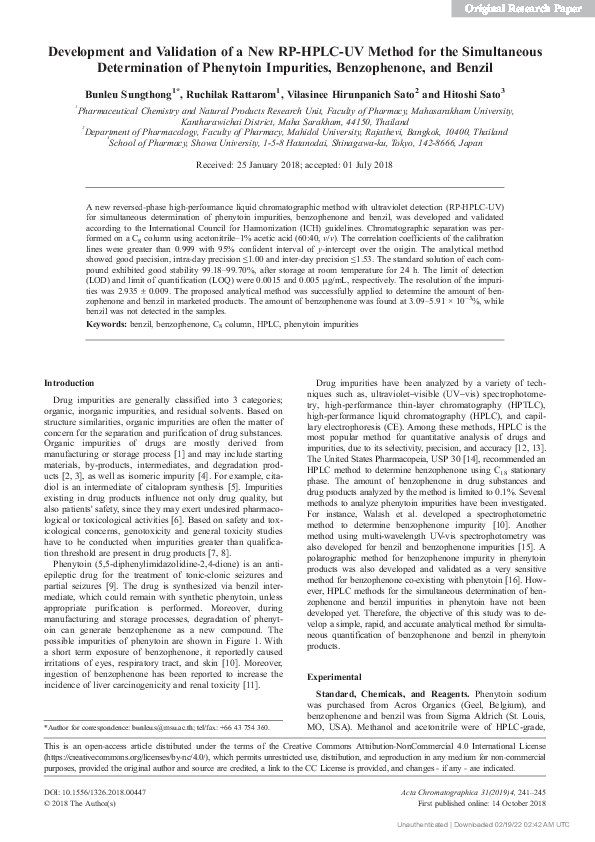 (PDF) Development and validation of a new RP-HPLC-UV method for the ...