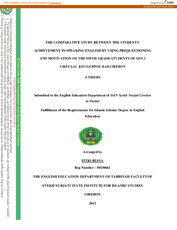 (PDF) The Comparative Study Between the Students’ Achievement in ...