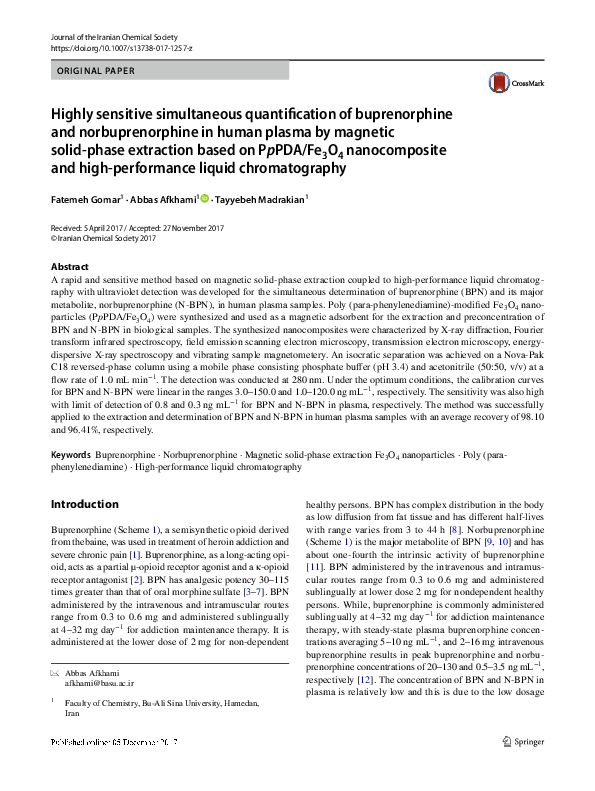 (PDF) Highly sensitive simultaneous quantification of buprenorphine and ...