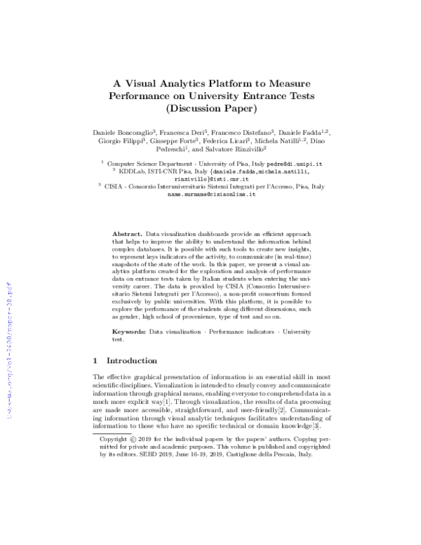(PDF) A Visual Analytics Platform to Measure Performance on University ...