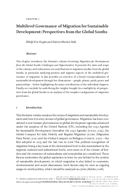 (PDF) Multilevel Governance of Migration for Sustainable Development ...