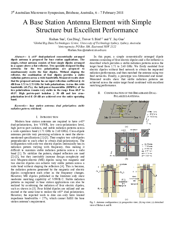 (PDF) A base station antenna element with simple structure but ...