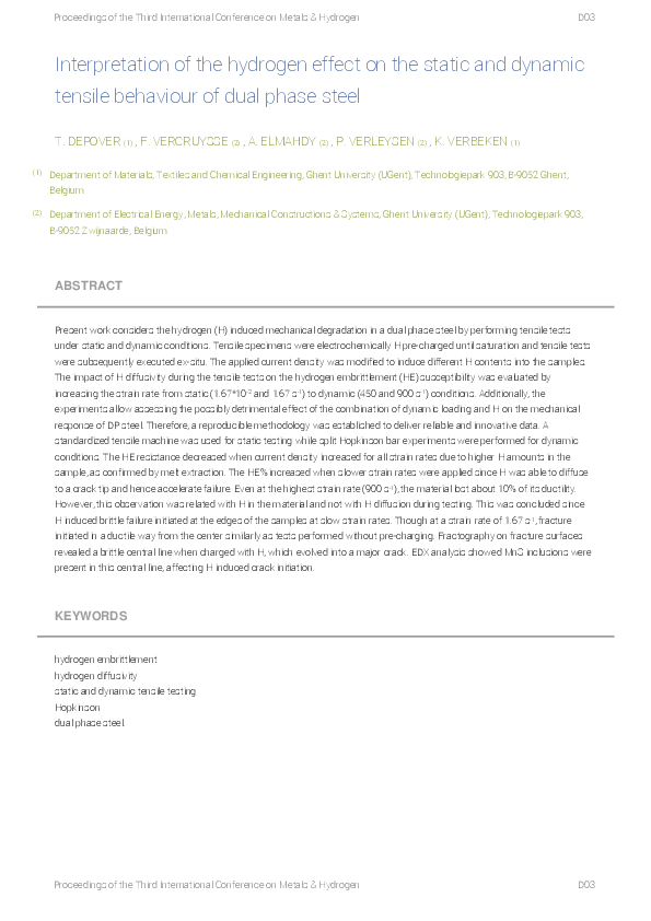 (PDF) Interpretation of the hydrogen effect on the static and dynamic ...