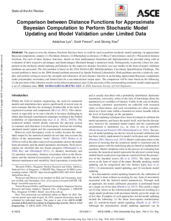(PDF) Comparison between Distance Functions for Approximate Bayesian ...