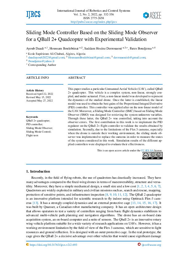 (PDF) Sliding Mode Controller Based on the Sliding Mode Observer for a ...