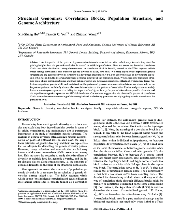 (PDF) Structural Genomics: Correlation Blocks, Population Structure ...