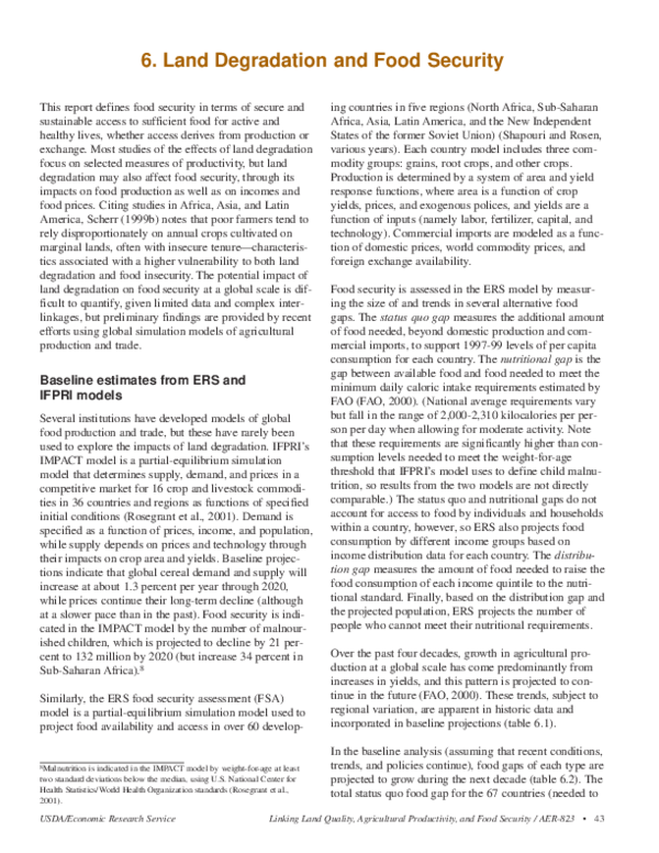 (PDF) Land Degradation and Food Security