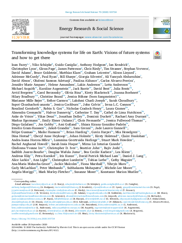 (PDF) Transforming knowledge systems for life on Earth: Visions of ...