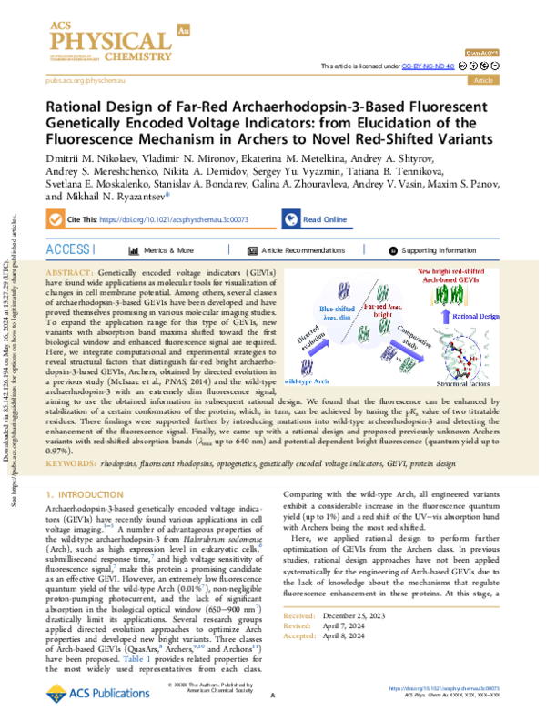 (PDF) Rational Design of Far-Red Archaerhodopsin-3-Based Fluorescent ...