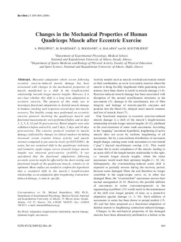 (PDF) Changes in the Mechanical Properties of Human Quadriceps Muscle ...
