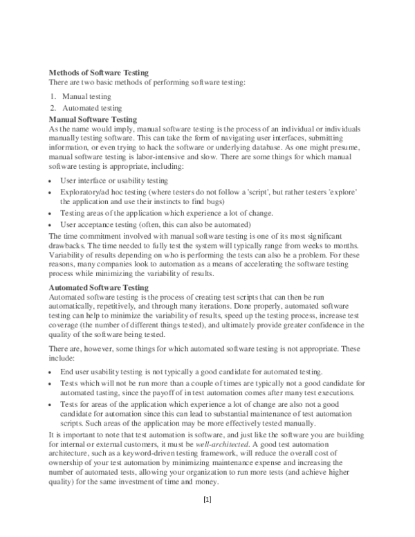 (PDF) Software testing for project report.