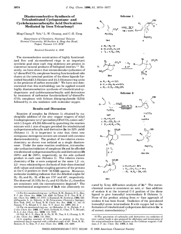 (PDF) Diastereoselective synthesis of trisubstituted indanes by ...