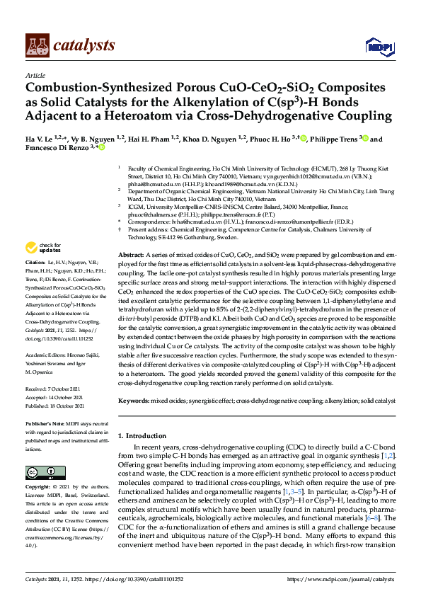 (PDF) Combustion-Synthesized Porous CuO-CeO2-SiO2 Composites as Solid ...