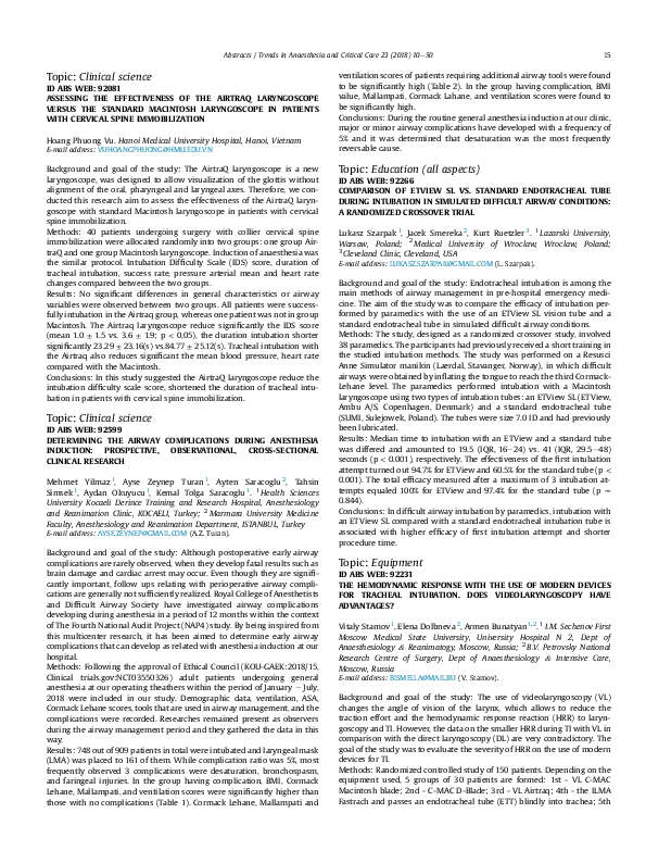 (PDF) Comparison of etview sl vs. standard endotracheal tube during ...
