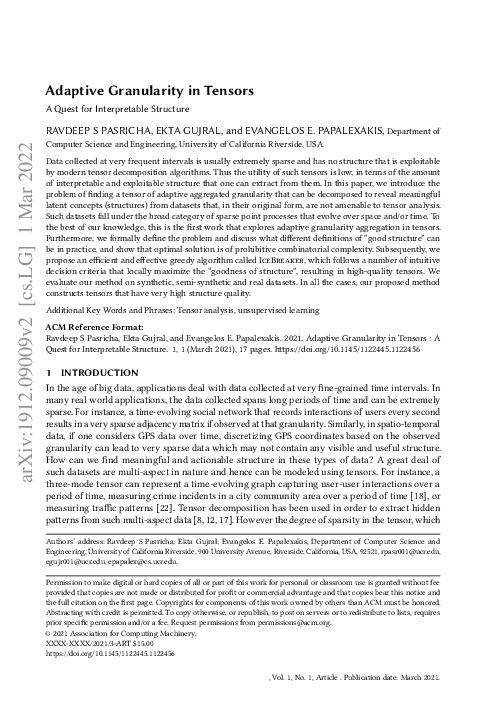 (PDF) Adaptive granularity in tensors: A quest for interpretable structure