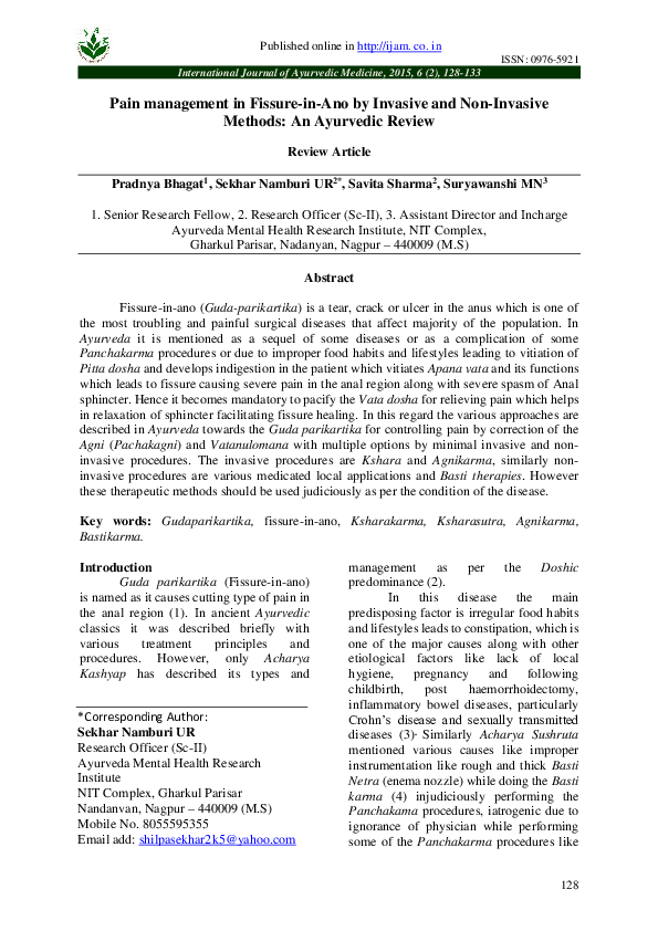(PDF) Pain management in Fissure-in-Ano by Invasive and Non-Invasive ...