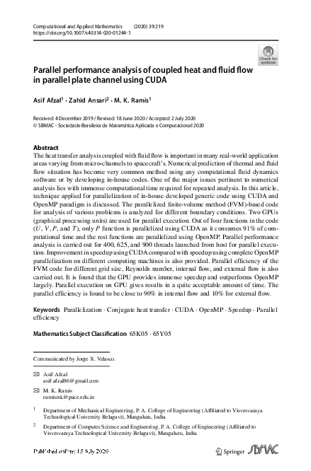 (PDF) Parallel performance analysis of coupled heat and fluid flow in ...