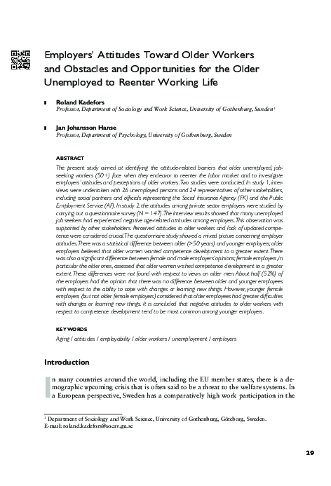 (PDF) Employers’ Attitudes Toward Older Workers and Obstacles and ...