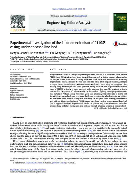 (PDF) Experimental investigation of failure mechanisms and evaluation ...