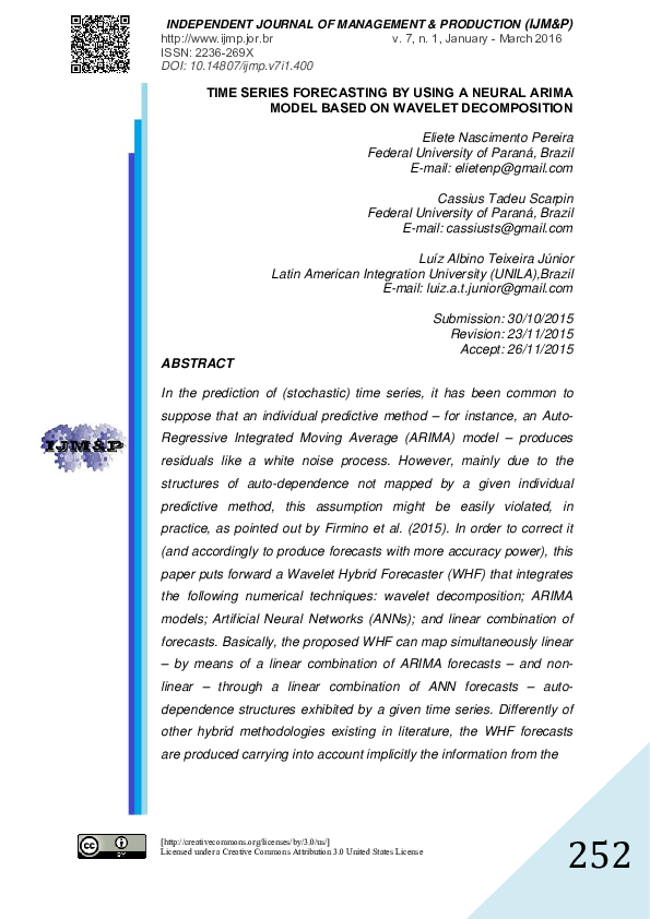 (PDF) Time Series Forecasting by Using a Neural Arima Model Based on ...