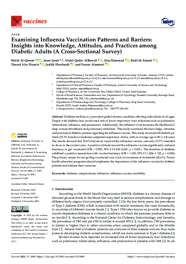 (PDF) Examining Influenza Vaccination Patterns and Barriers: Insights ...