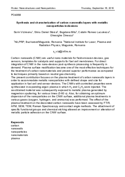 (PDF) Synthesis and characterization of carbon nanowalls layers with ...