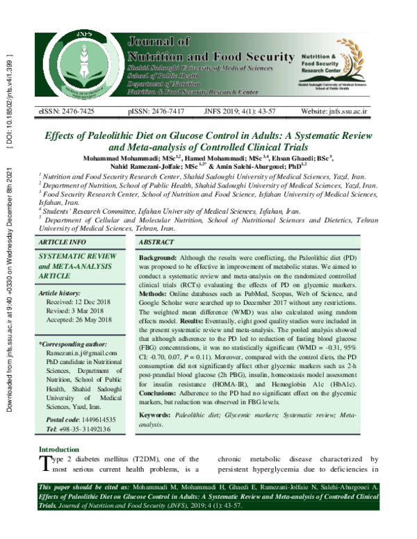 Gallery Detail: Pdf Effects Of Paleolithic Diet On Glucose Control In Adults