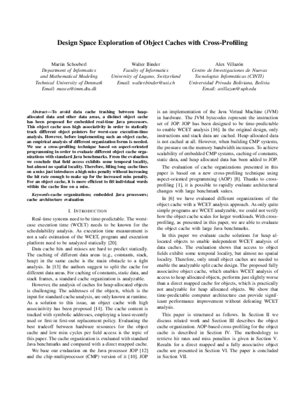 (PDF) Design Space Exploration of Object Caches with Cross-Profiling