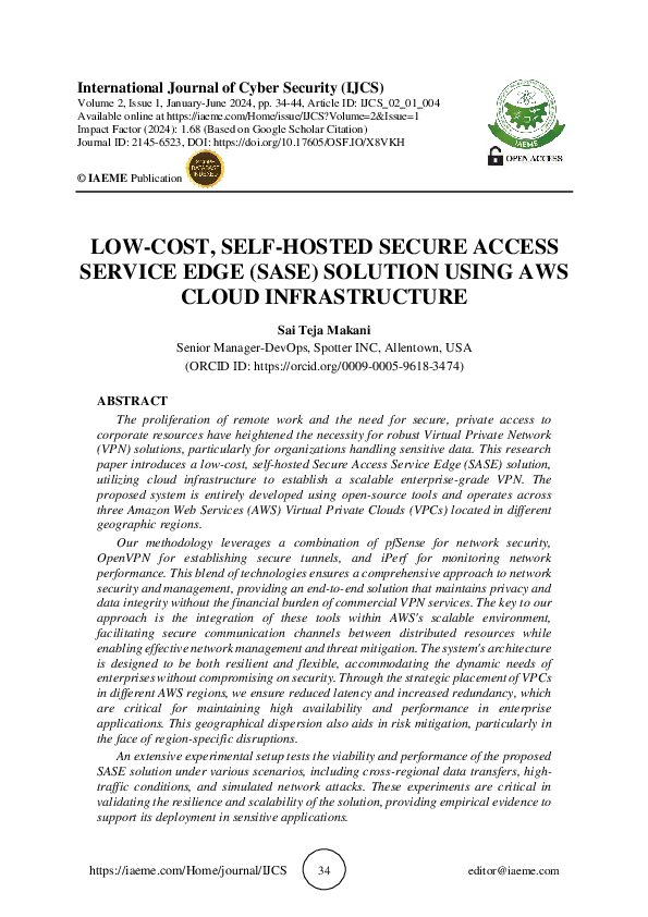 (PDF) LOW-COST, SELF-HOSTED SECURE ACCESS SERVICE EDGE (SASE) SOLUTION ...