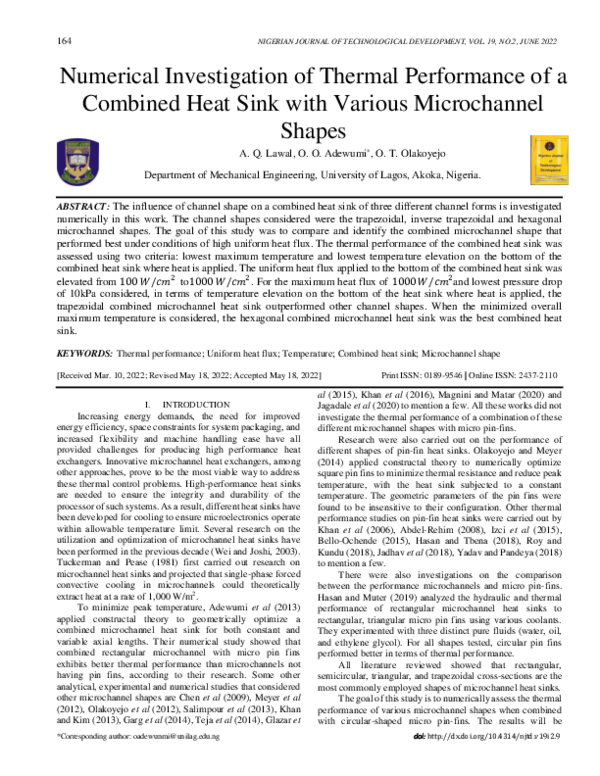 (PDF) Numerical investigation of thermal performance of a combined heat ...