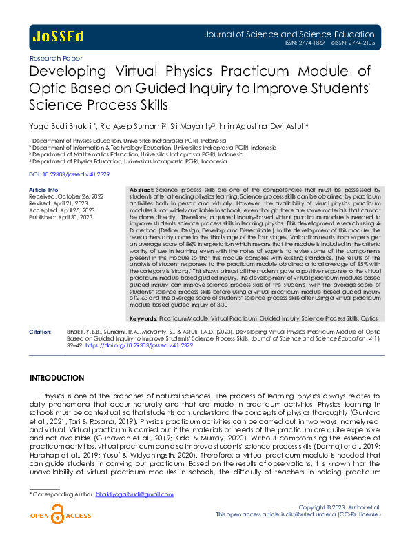 (PDF) Developing Virtual Physics Practicum Module of Optic Based on ...