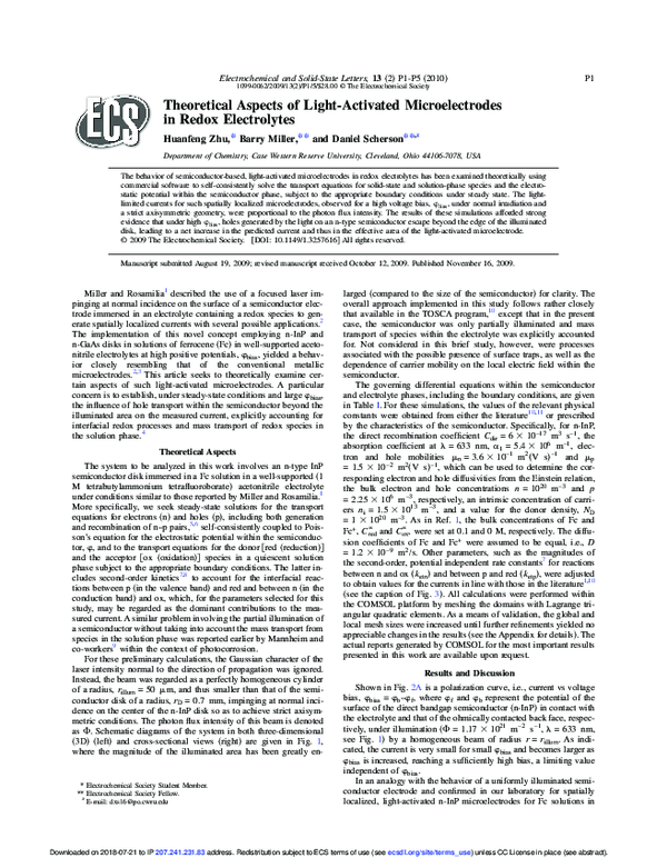 (PDF) Theoretical Aspects of Light-Activated Microelectrodes in Redox ...