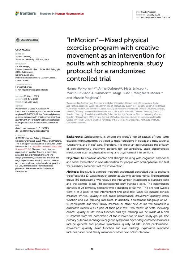 (PDF) “InMotion”—Mixed physical exercise program with creative movement ...