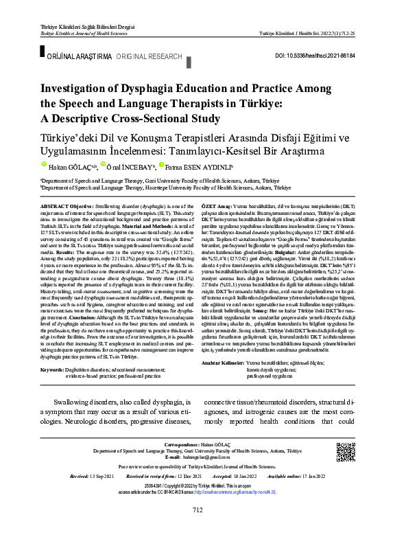(PDF) Investigation of Dysphagia Education and Practice Among the ...
