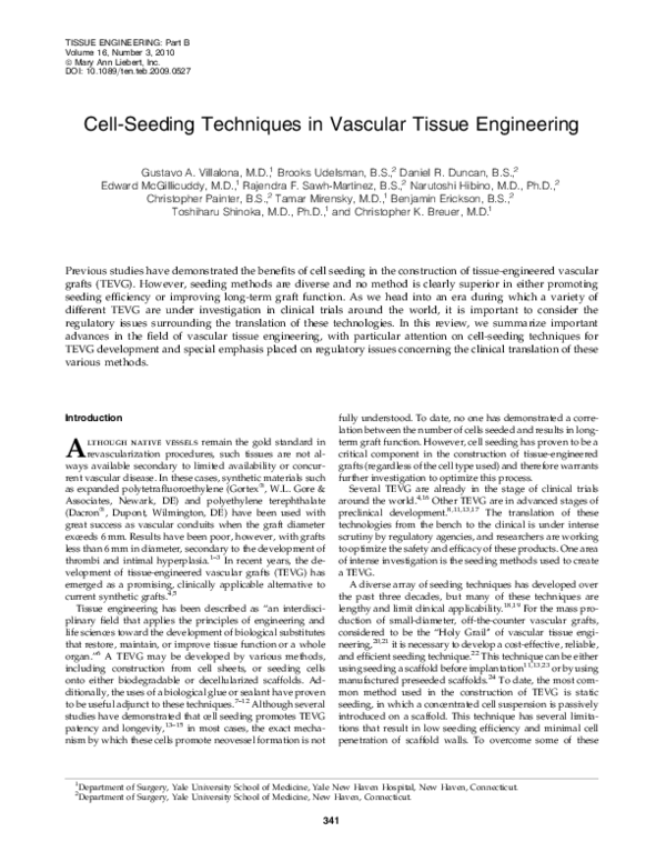 (PDF) Cell-Seeding Techniques in Vascular Tissue Engineering