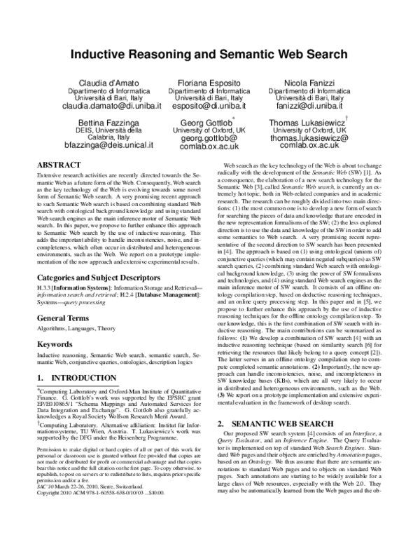 (PDF) Semantic Web Search and Inductive Reasoning