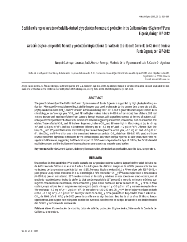 (PDF) Spatial and temporal variation of satellite-derived phytoplankton ...