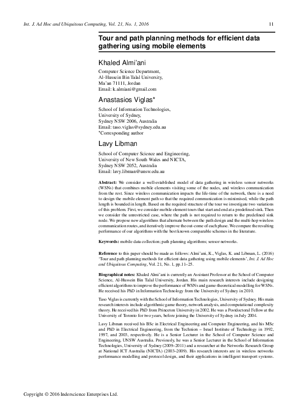 (PDF) Tour and path planning methods for efficient data gathering using ...