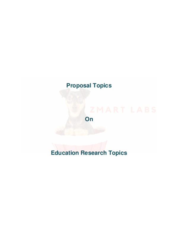 (PDF) Proposal Topics On Education Research Topics