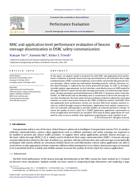 (PDF) MAC and application level performance evaluation of beacon ...