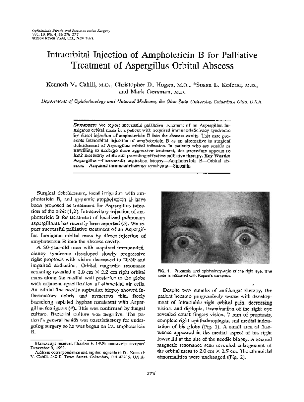 (PDF) Intraorbital Injection of Amphotericin B for Palliative Treatment ...