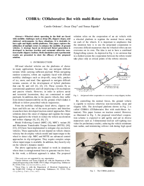 (PDF) COBRA: COllaborative Bot with multi-Rotor Actuation