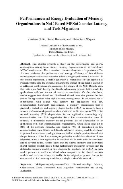 (PDF) Performance and Energy Evaluation of Memory Organizations in NoC ...