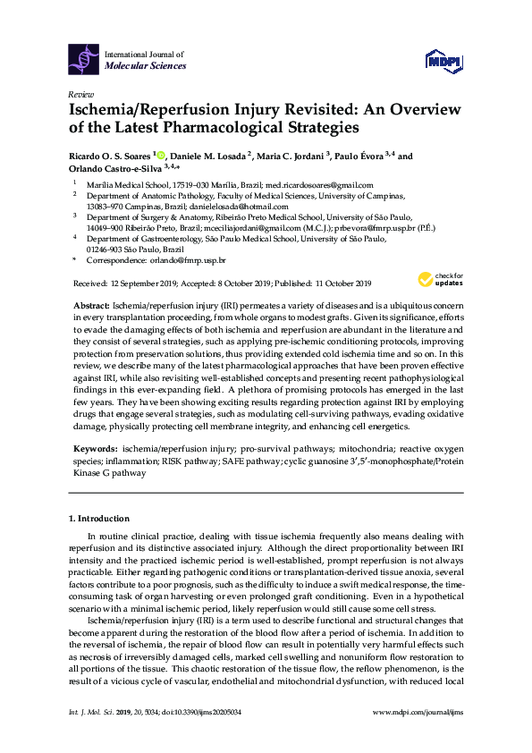 (PDF) Ischemia/Reperfusion Injury Revisited: An Overview of the Latest ...